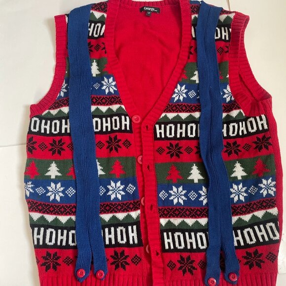 “Ho Ho Ho” Ugly Christmas Sweater Vest - Picture 1 of 8